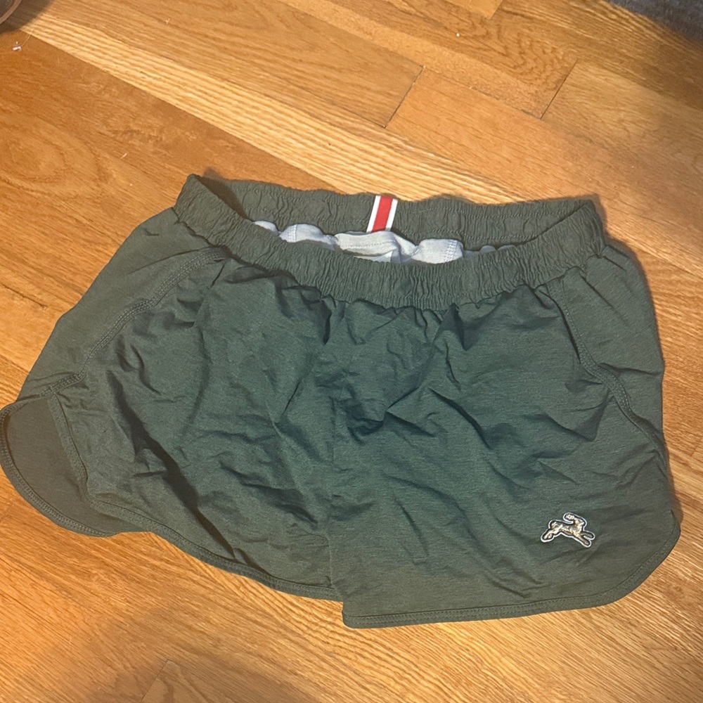Green tracksmith session Athletic Shorts with Logo size small